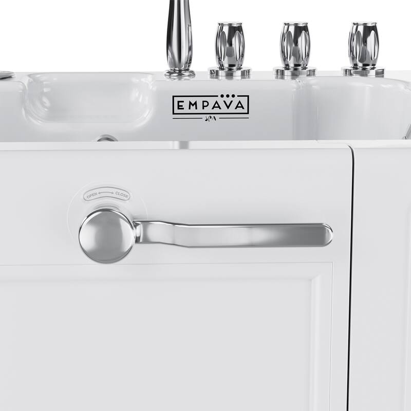 54 in.Right Drain Walk-in Soaking Bath Tub with Outward Opening Door in White - 53"