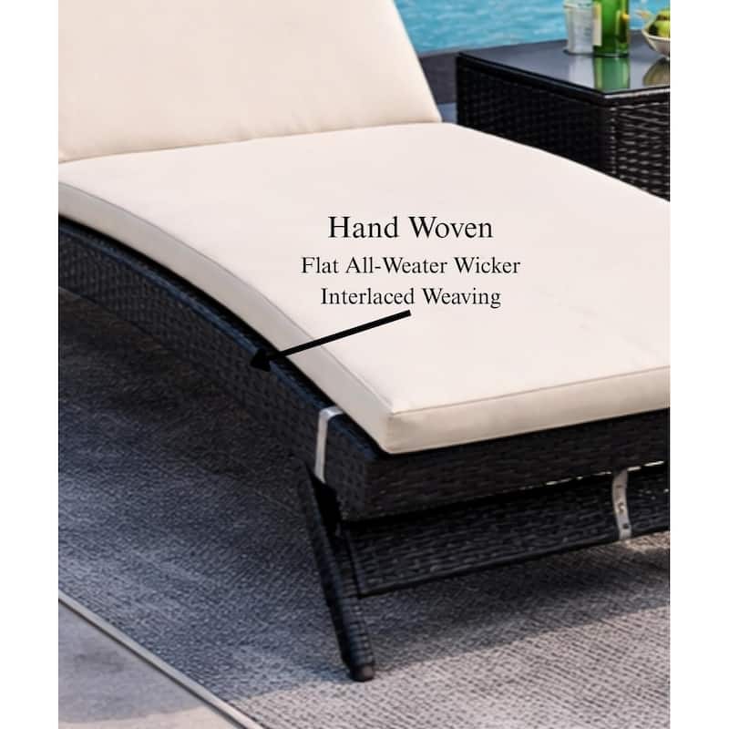 Eternity Brown 6-Piece Wicker Outdoor Chaise Lounge Set with Beige Cushions - N/A