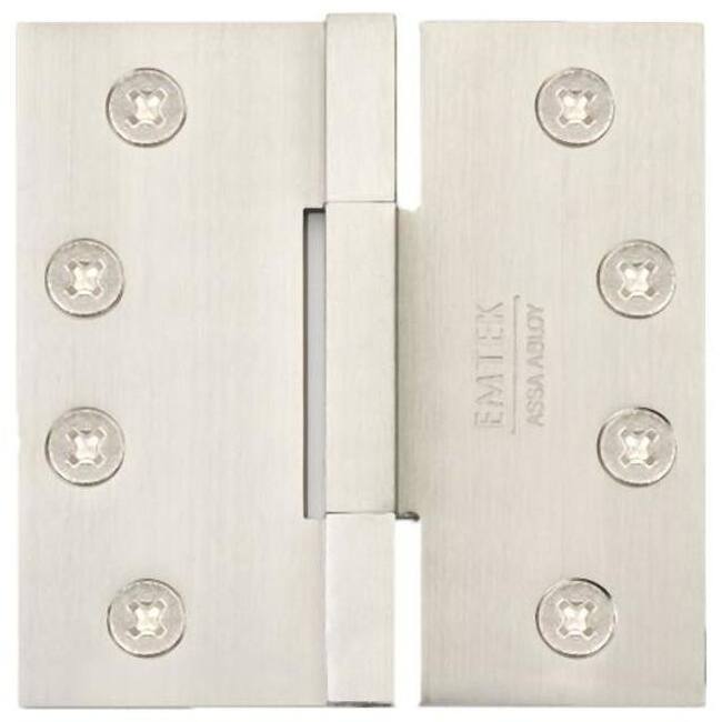Emtek 4" x 4" Solid Brass Heavy Duty Square Corner Plain Bearing Door - Satin Nickel
