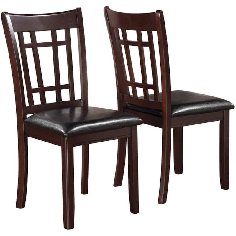 Splendor Espresso with Black Seat Dining Chairs (Set of 2)