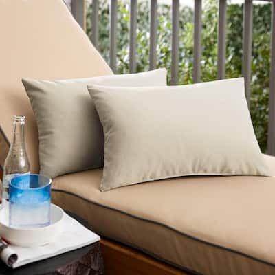 Sorra Home Sloane Ivory Indoor/ Outdoor Knife Edge Pillow Set