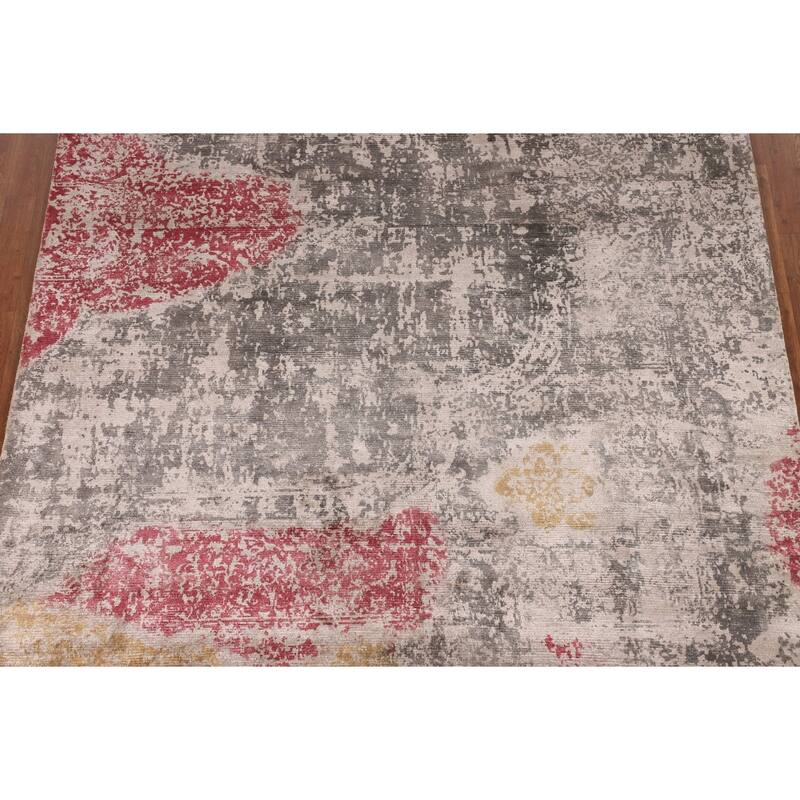 Multicolor Abstract Modern Area Rug Handmade Wool Carpet - 6'7" X 9'7"