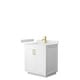 preview thumbnail 165 of 168, Miranda Single Vanity Set, Cultured Marble Top, No Mirror 30-Inch Single - White, Gold Trim, White Cultured Marble Top