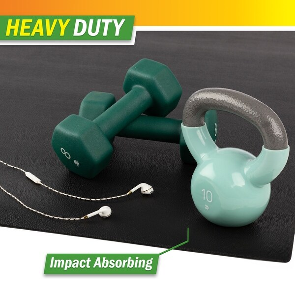 Wakeman Treadmill Mat - Home Gym Equipment Pad - Exercise Mat for