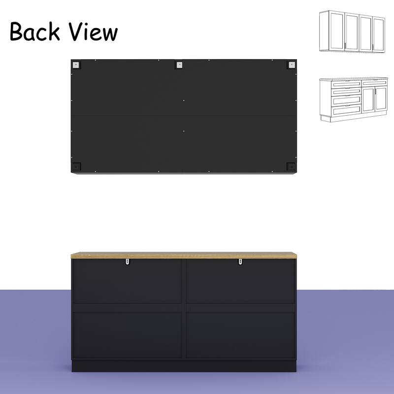 Black Cupboard,Wooden Sideboard Buffet Cabinet with Storage,Suitable for Organizing Pantry,Kitchen,Garage