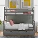 preview thumbnail 2 of 21, Twin over Full Bunk Kids Bed with Ladder, 2-Under-Bed Storage Drawers, Full-Length Guardrails, Convertible to Two Beds, Grey