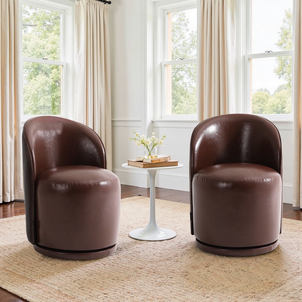 23" W Upholstered Swivel Side Chair for Dining Room Set of 2