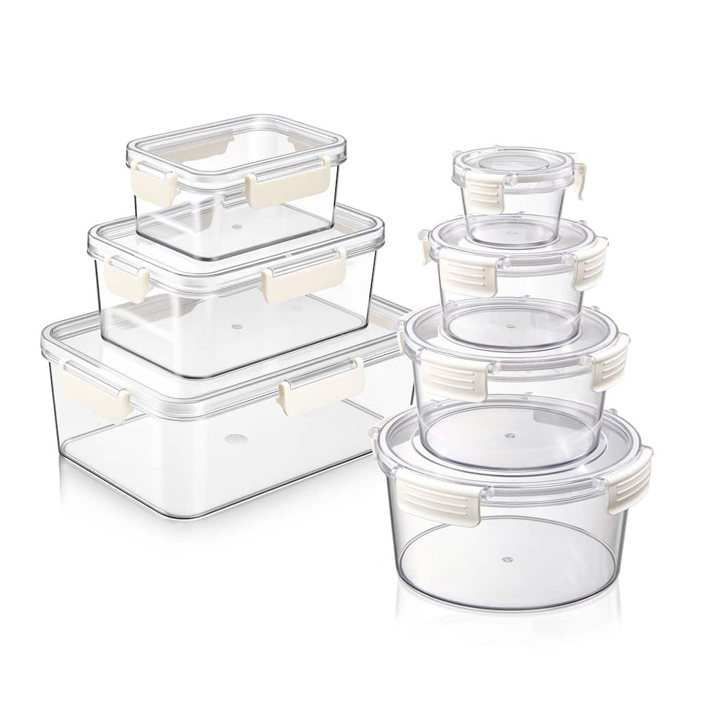 Sorbus BPA-Free Food Storage Container Set, Stackable & Nestable Plastic Containers with Snap-On Lids