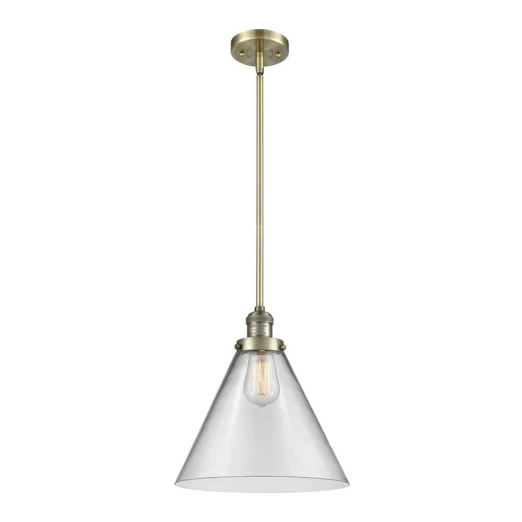 Innovations Lighting Franklin Restoration Cone - 1 Light 12" Stem Hung Mini Pendant