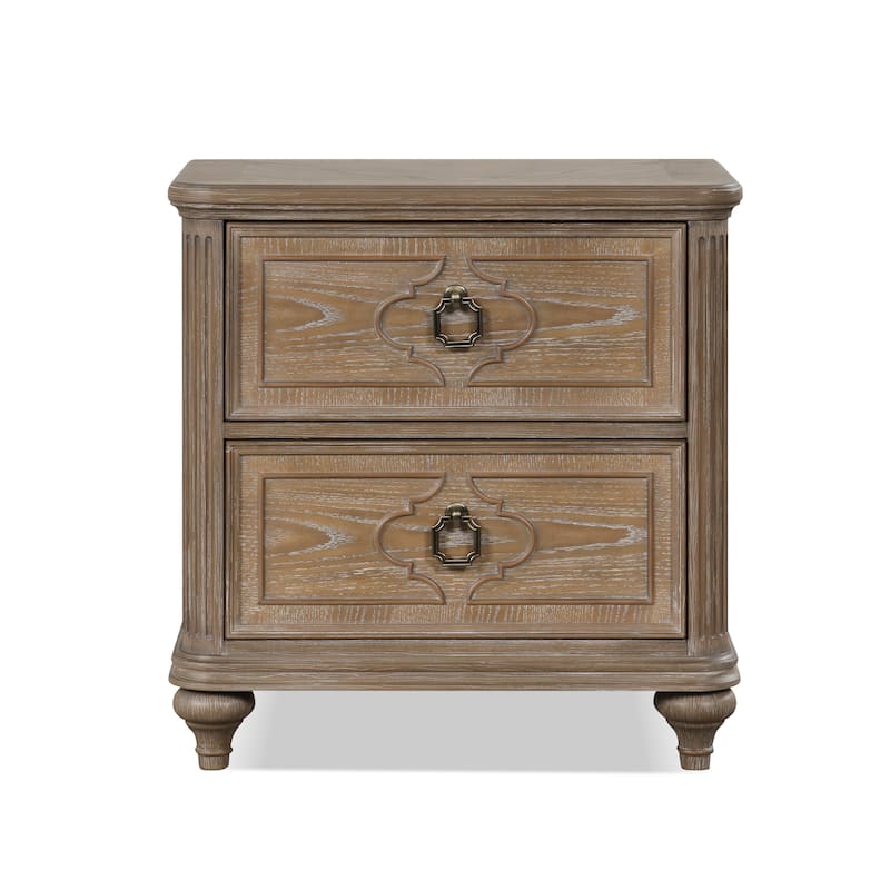 Furniture of America Aveline Modern 3-Piece Rustic Oak Dresser and 2 Nightstand Bedroom Set