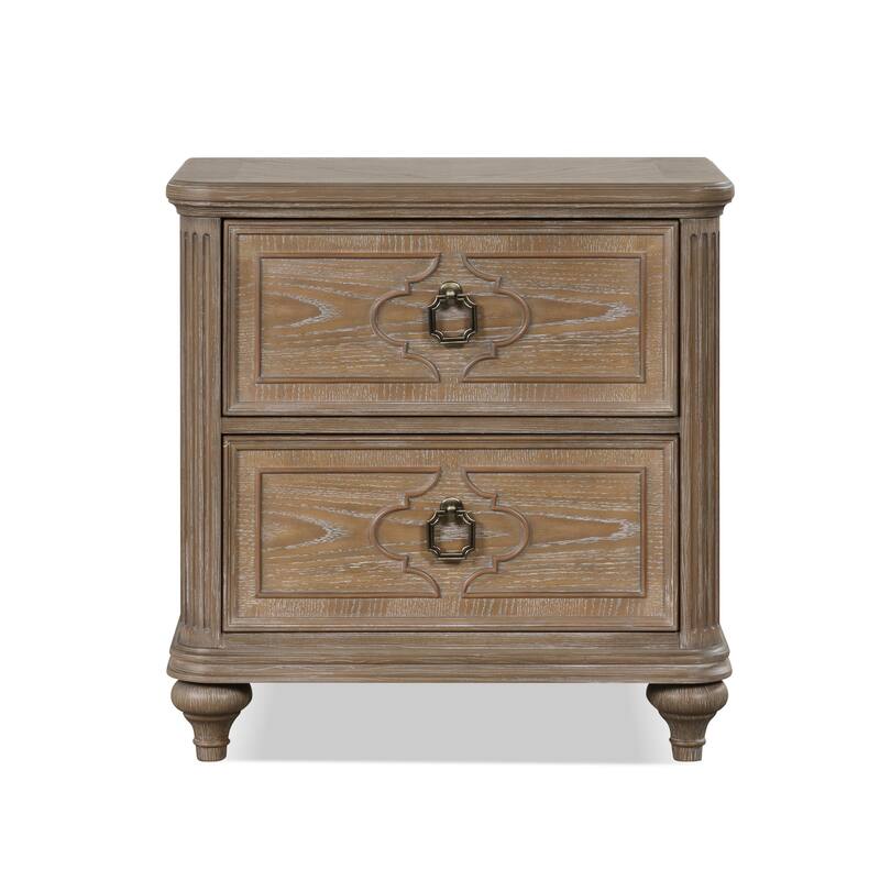 Furniture of America Aveline Modern Rustic Oak 3-Piece Solid Wood Panel Bedroom Set