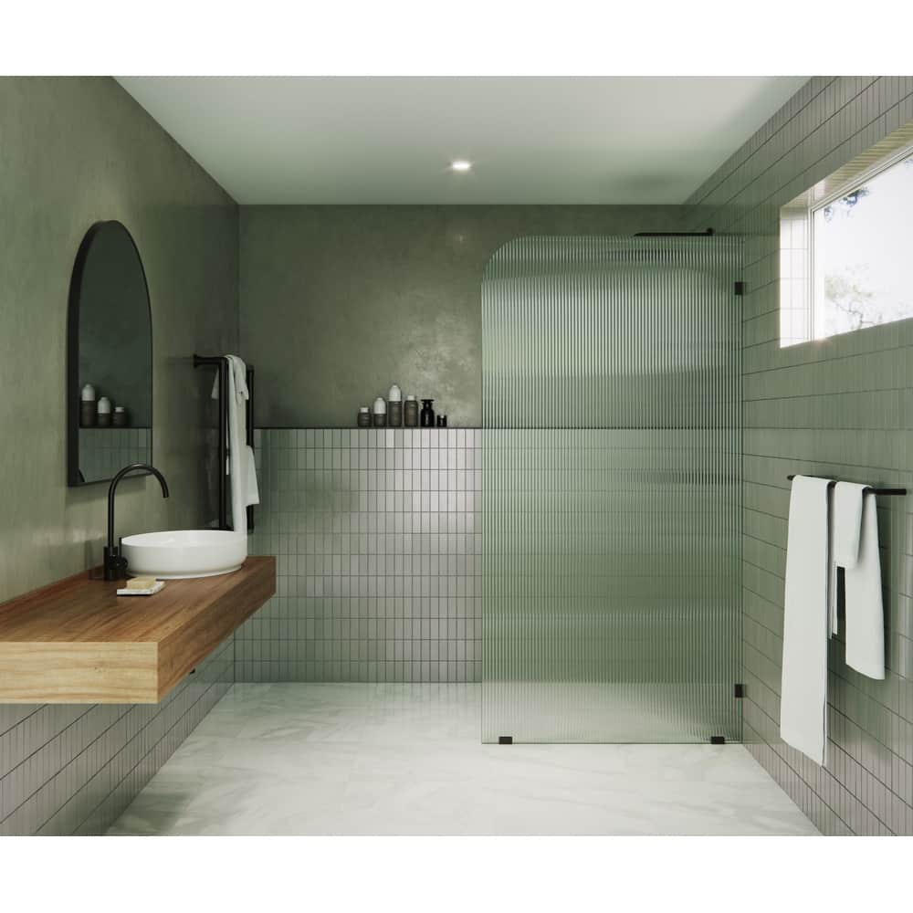 Glass Warehouse FL-RAD-38-R Aurora 78" High x 38" Wide Shower Screen