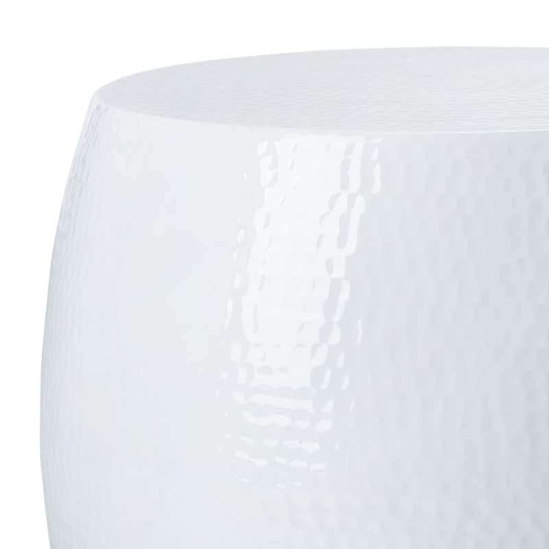 SAFAVIEH Helaine Silver Round Table - 15" W x 15" D x 16" H - 15Wx15Dx16H - White