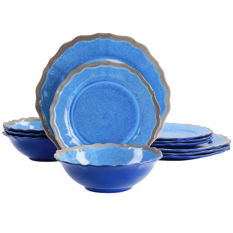 Elama Roma 12 Piece Melamine Dinnerware Set