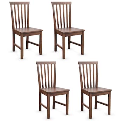 Costway 4 PCS Dining Chair Kitchen Spindle Back Side Chair with Solid - 16’’ x 15.5’’ x 36’’