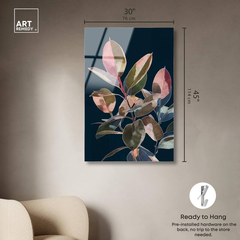 Fuchsia Frond I Acrylic by Art Remedy, Ready to Hang