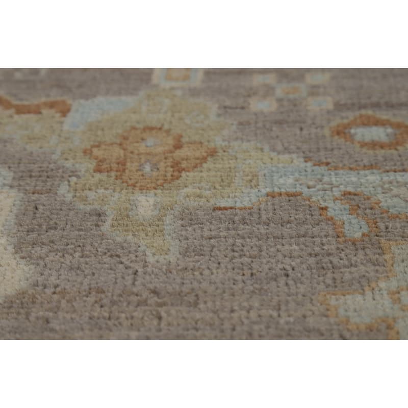 Hand Knotted Oriental 100% Wool Carpet Transitional All-Over Greys & Charcoal Oushak Area Rug - 11' 8'' X 8' 2''