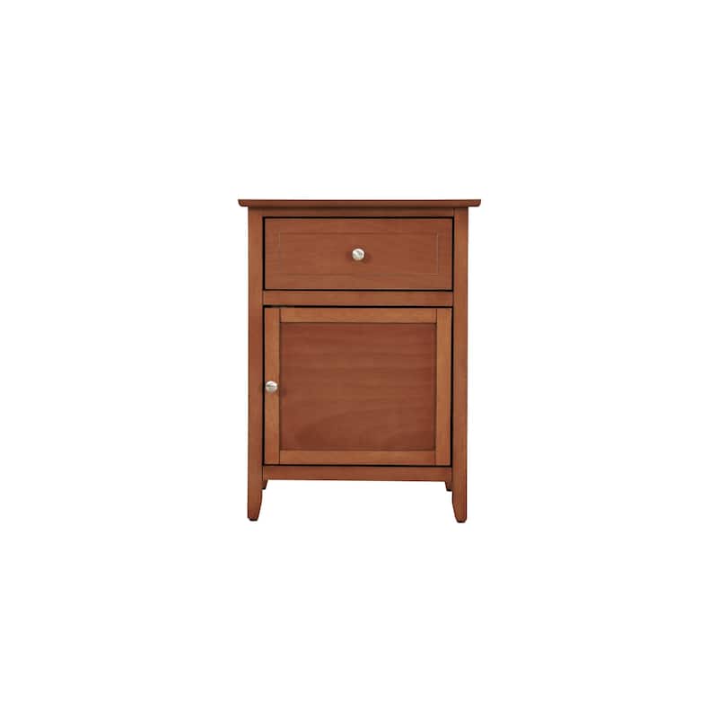Oak Nightstand 28x23x17 with Three Spacious Drawers, Contemporary Bedside Table for Bedroom Storage and Modern Decor