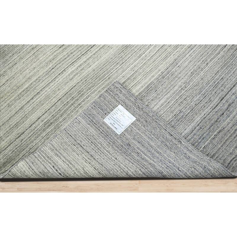 Hand Knotted Textured Tone On Tone Gray Tibetan Wool Modern Area Rug