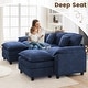 preview thumbnail 26 of 109, Modular Cloud Chenille Sectional Sofa with Ottomans, Deep Seat Convertible L-Shaped or U-Shaped Couch