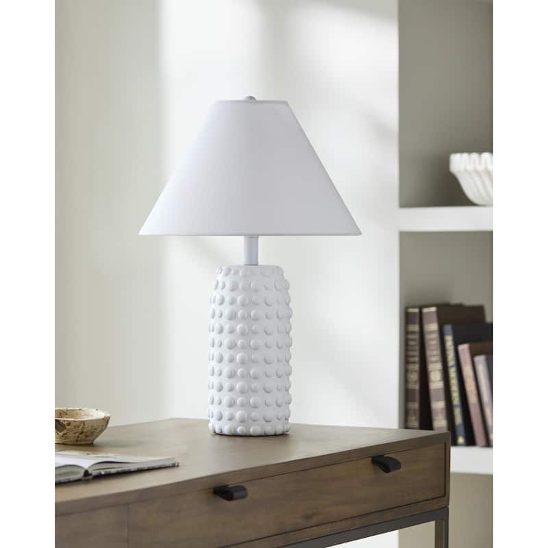 Livabliss Diffa Traditional Accent Table Lamp - White