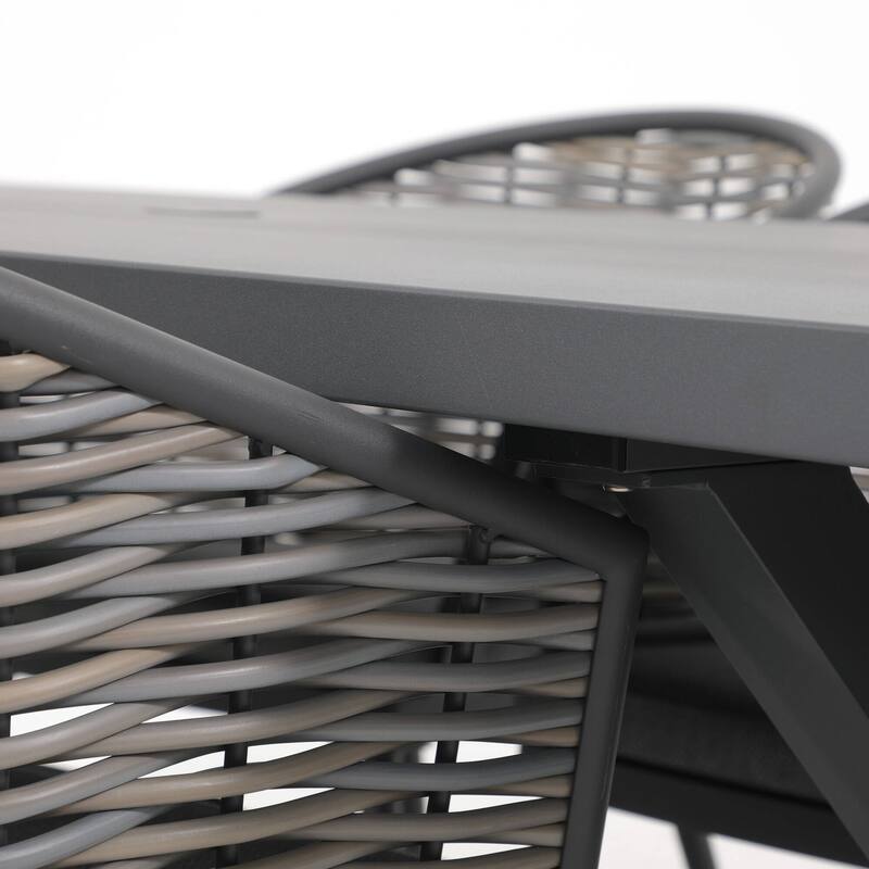 Patio 9 pieces Aluminum Cushioned Dining Set