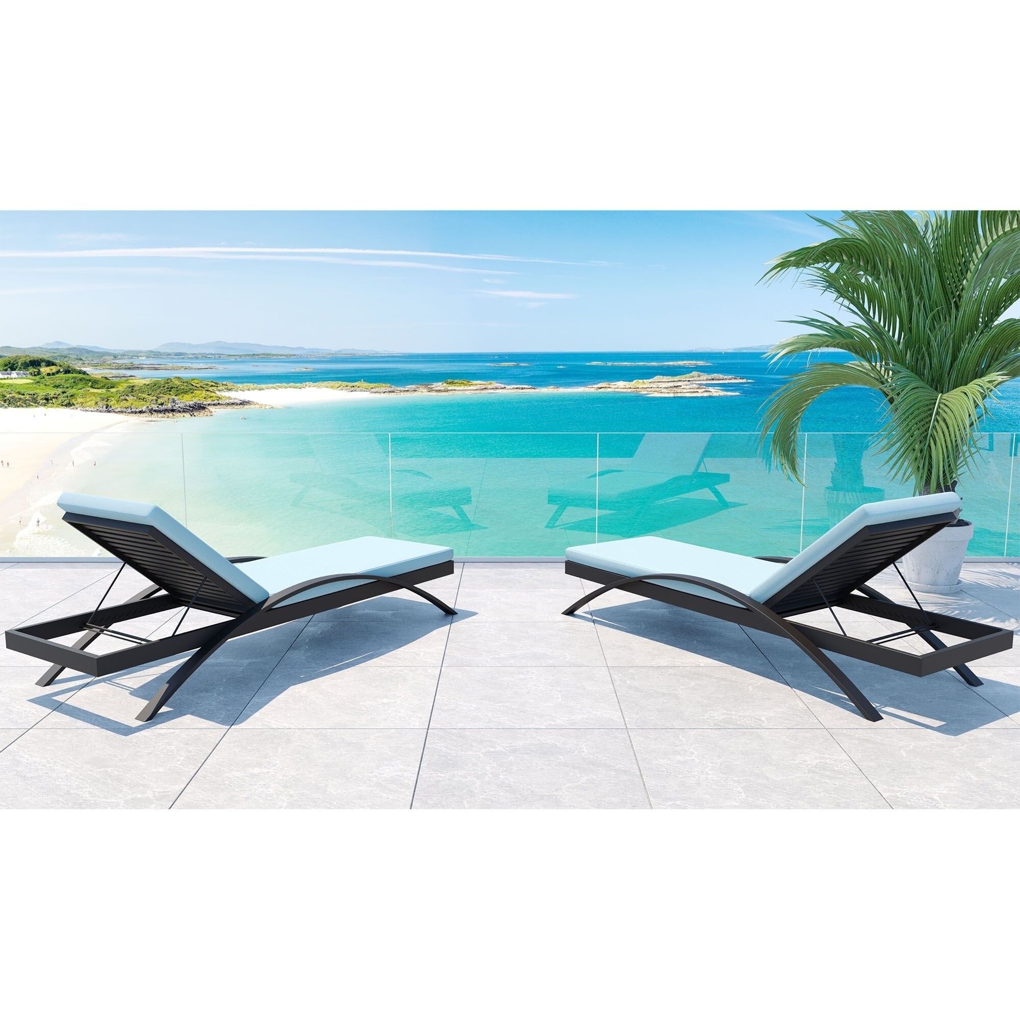 Shop Colorado Outdoor Patio Furniture By Gardennaire 2x Aluminum Adjustable Poolside Chaise Lounge Chairs With Cushions Overstock 28826547