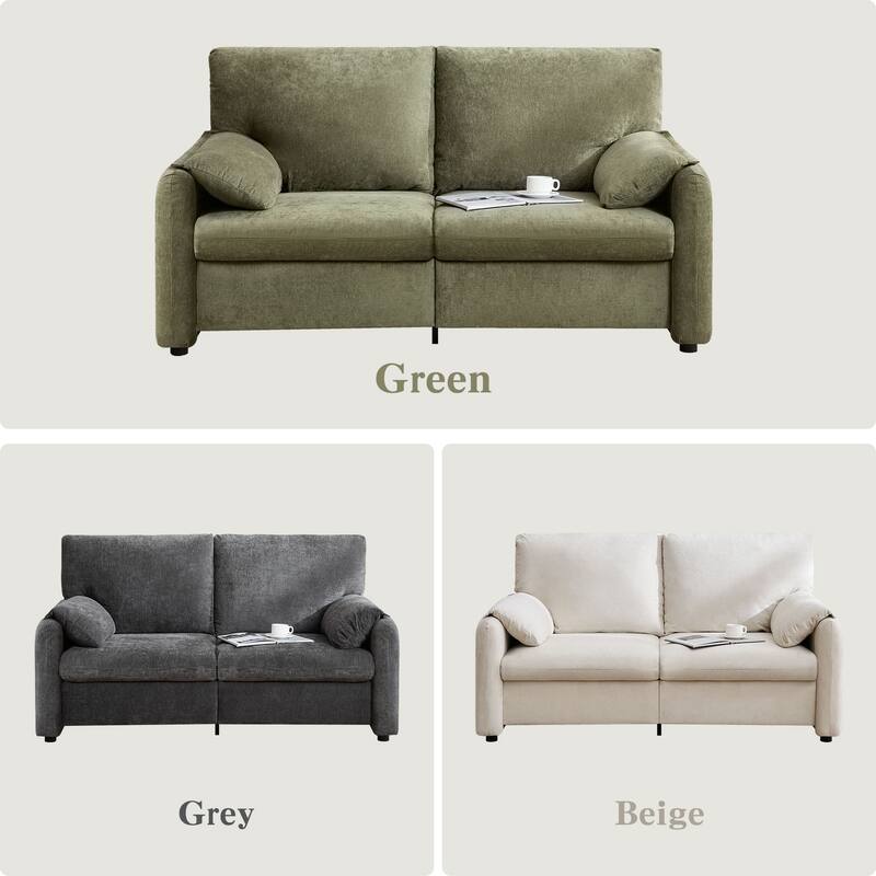 71.28" Chenille 2-Seater Sofa with Cloud-Like Cushion & Sponge Support