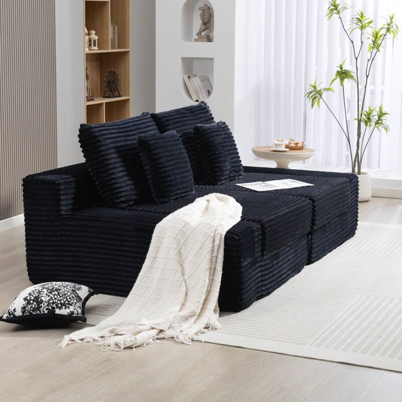 Double Lounge Chaise,Cloud Plush Sofa Bed,Upholstered Boneless Cloud Sofa Deep Seat