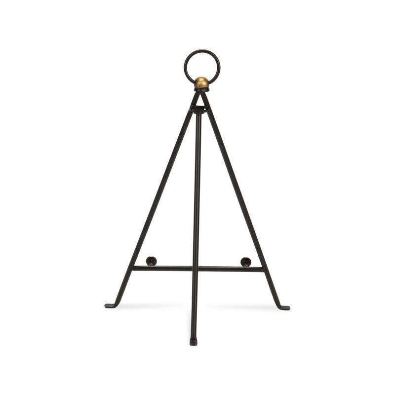 Triangular Handcrafted Mini Table Easel - 13" - Black and Gold