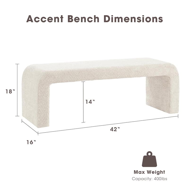 INK+IVY Steve Boucle Waterfall Bench