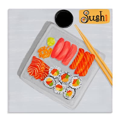 Stupell Delicious Sushi Plate Canvas Wall Art Design By Juliet Rose Philips