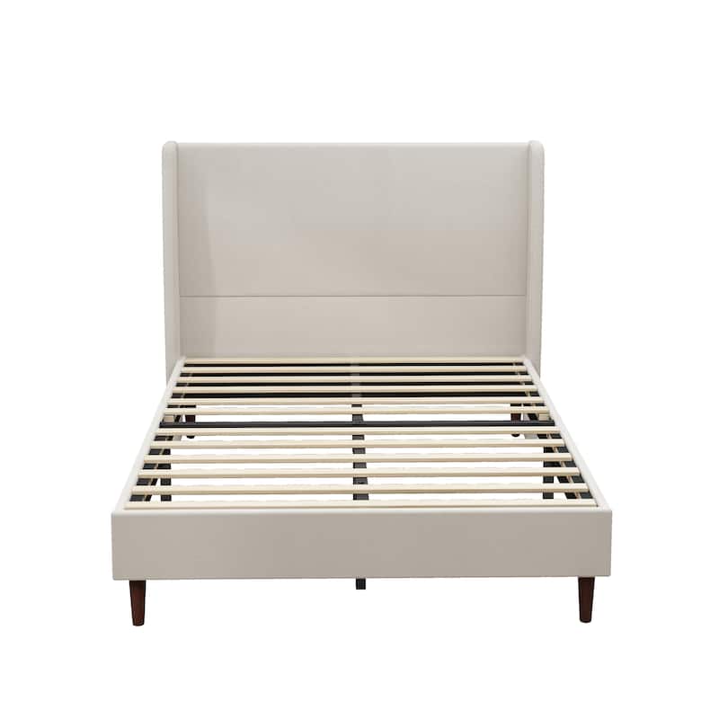 Queen/King Size Bed Frame Chenille Upholstered Bed High Headboard