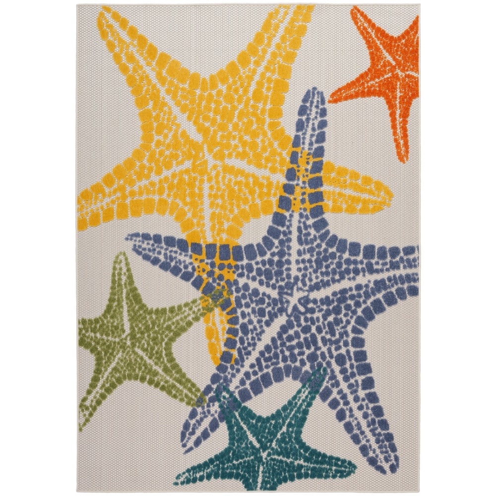 Aloha Coastal Starfish Beach Indoor/Outdoor Area Rug