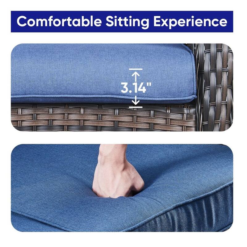 Gymojoy Outdoor Fire Pit Conversation Set, Loveseat Glider Sofa & Chairs - Patio Furniture Set