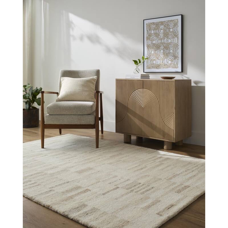 Livabliss Max Modern & Contemporary Stripe Area Rug - 2' x 3' - Beige/Brown