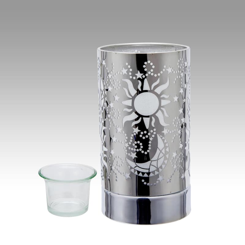 7" Touch lamp/Oil burner/Wax warmer - Silver Galaxy - 3.75*3.75*7