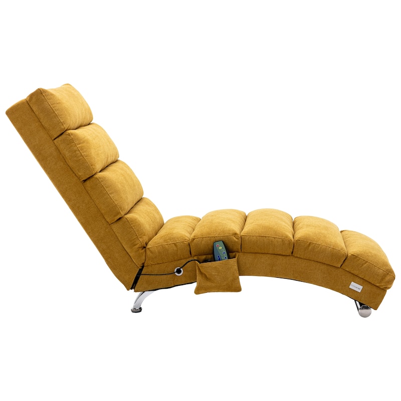 Linen Electric Massage Recliner Chaise Chair with Remote Control and Ergonomic Backrest