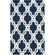 preview thumbnail 5 of 40, SAFAVIEH Handmade Chatham Chessie Modern Wool Rug 4' x 6' - Dark Blue/Ivory - Rectangle