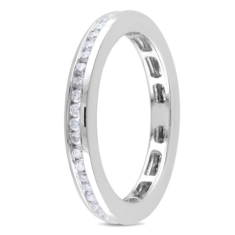 Miadora 1/2ct TDW Channel Set Diamond Eternity Ring in 14k White Gold