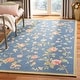 preview thumbnail 3 of 104, SAFAVIEH Handmade Chelsea Alexandr Floral French Country Wool Rug 2'9" x 4'9" - Light Blue