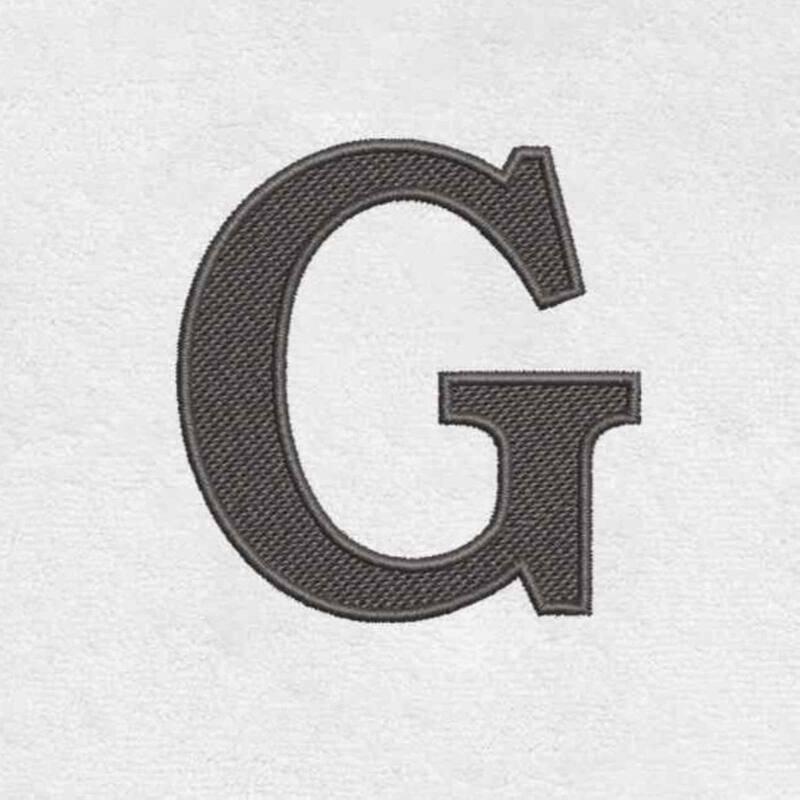 Avanti Linens Wht/Gry Block Monogram Hand Towel - Hand Towel