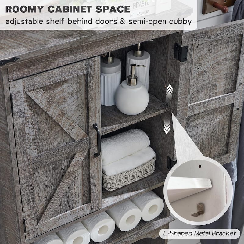 Farmhouse Over The Toilet Storage Cabinet, 67" Tall Bathroom Cabinet