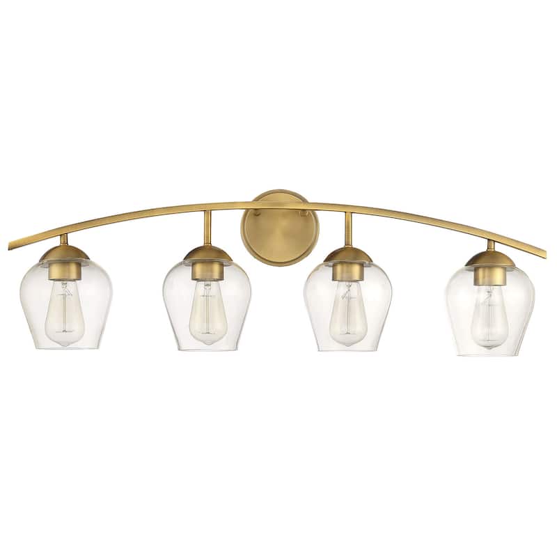 Meridian M80033 4 Light 33" Wide Bathroom Vanity Light with Clear