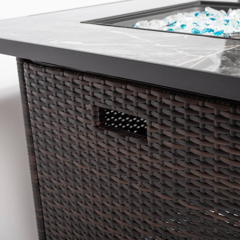 29.92 in. W x 29.92 in. D x 24.80 in. H Square Propane Gas Outdoor Fire Pits in Espresso