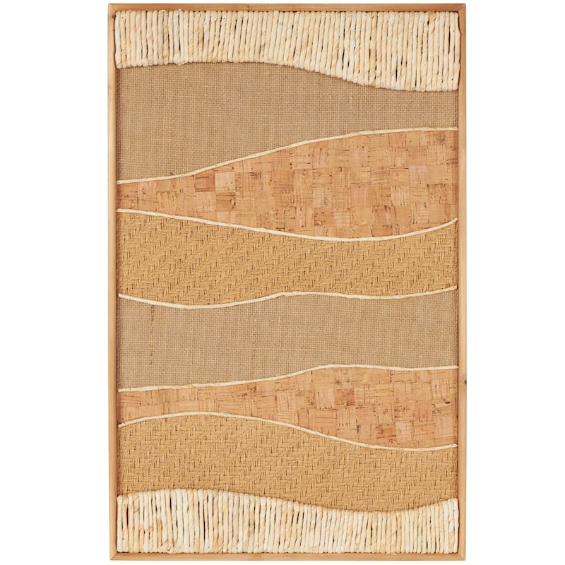 Wood Abstract Handmade Dimensional Wavy Mixed Media Home Wall Decor with Various Patterns - Brown - Roche River Decor