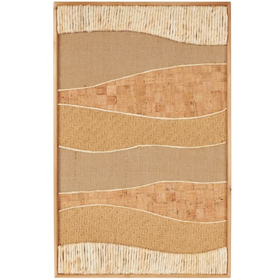 Wood Abstract Handmade Dimensional Wavy Mixed Media Home Wall Decor with Various Patterns - Brown - Roche River Decor