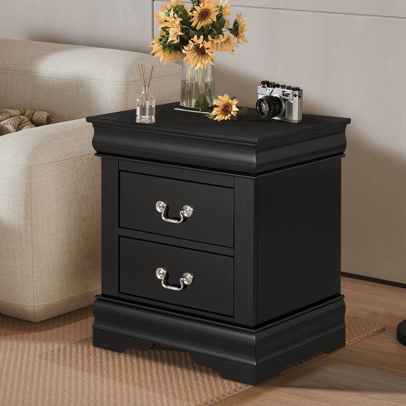 Modern Black 2 - Drawer Nightstand