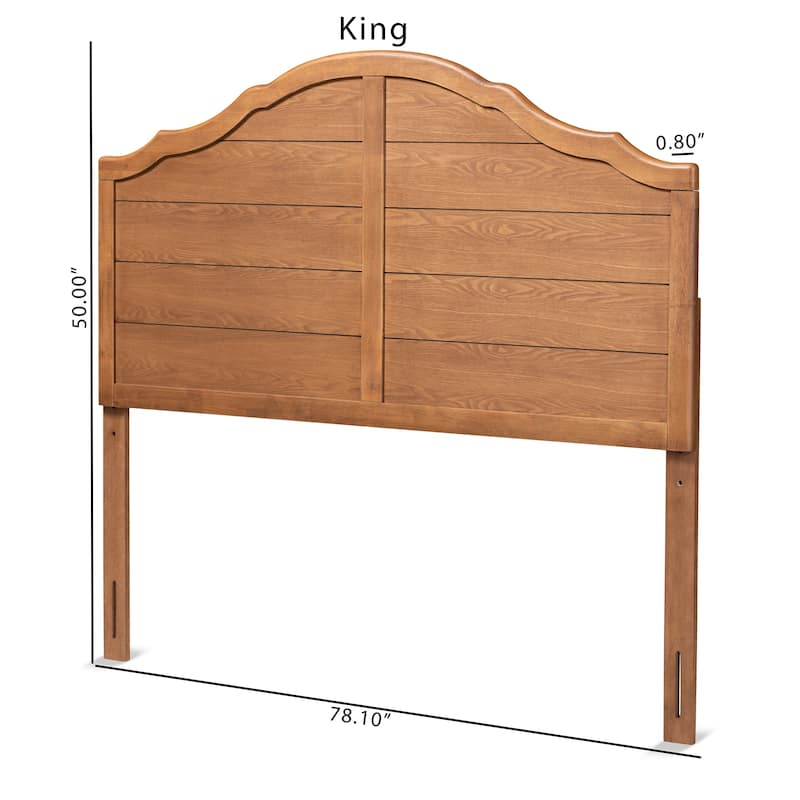 Clive Vintage Traditional Ash Walnut Finished Wood Headboard