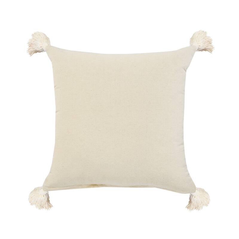 Hand-Stitched Patchwork Cotton Throw Pillow Cover - 20" - Gray and Orange